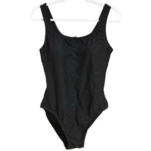 Cherokee Women's Size 16 One-Piece Swimsuit Black Tummy Toning Control NWT Textu